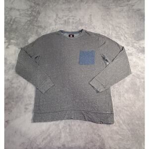 Quiksilver Sz L Mens Sweatshirt Gray Crew Neck Pocket Long Sleeve Pullover Ca16